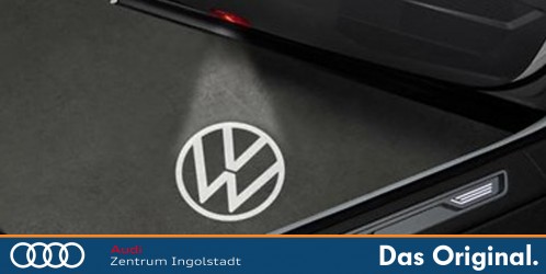 Original VW LED-Logoleuchte für Türverkleidung, neues Logo, Schwarz/Weiß 000052120F Original VW LED-Logoleuchte für Türverkleidung, neues Logo, Schwarz/Weiß 000052120F