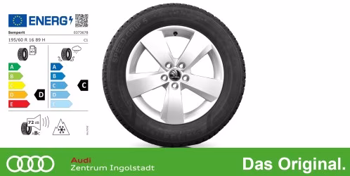 Original SKODA Scala 16 Zoll Winterkomplettradsatz "Nanuq Silber" 195606HS5SENA1 Semperit SPEED-GRIP 5 195/60 R16 89H 6,0x16 ET35 Original SKODA Scala 16 Zoll Winterkomplettradsatz "Nanuq Silber" 195606HS5SENA1 Semperit SPEED-GRIP 5 195/60 R16 89H 6,0x16 ET35