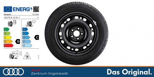 Original VW up! / Cross up! / e-up! Winterkomplettradsatz, Stahl, Rallyeschwarz, 14 Zoll 165/70 R14 81T, Semperit Speed-Grip 5 Original VW up! / Cross up! / e-up! Winterkomplettradsatz, Stahl, Rallyeschwarz, 14 Zoll 165/70 R14 81T, Semperit Speed-Grip 5