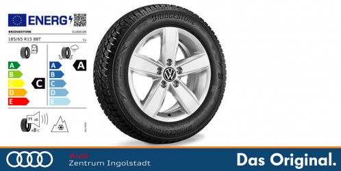 Original VW Polo (AW) Winterkomplettradsatz, Corvara, Brillantsilber, 15 Zoll 185/65 R15 88T, Bridgestone Blizzak LM-005 Original VW Polo (AW) Winterkomplettradsatz, Corvara, Brillantsilber, 15 Zoll 185/65 R15 88T, Bridgestone Blizzak LM-005