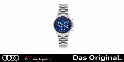 Original Audi Chronograph Edelstahl, silber/blau, 3102500300 Original Audi Chronograph Edelstahl, silber/blau, 3102500300