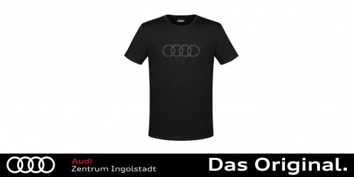 Original Audi T-Shirt Ringe, Herren, schwarz, M 3132301503 Original Audi T-Shirt Ringe, Herren, schwarz, M 3132301503