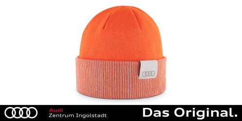 Original Audi Wende-Strickmütze, Orange / Grau 3132402110 Original Audi Wende-Strickmütze, Orange / Grau 3132402110