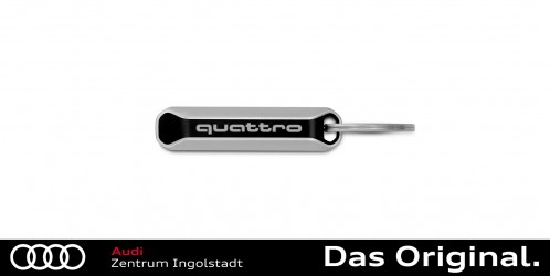 Original Audi quattro Schlüsselanhänger, schwarz/silber 3182100500 Original Audi quattro Schlüsselanhänger, schwarz/silber 3182100500