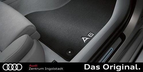 Original Audi A6 (C7) Textilfußmattensatz Premium für Vorne schwarz/silbergrau 4G1061275  MNO Original Audi A6 (C7) Textilfußmattensatz Premium für Vorne schwarz/silbergrau 4G1061275  MNO