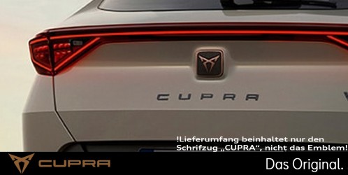 Original SEAT CUPRA Schriftzug für das Heck (Formentor / Leon), Glanzschwarz 5FA853687A 041 Original SEAT CUPRA Schriftzug für das Heck (Formentor / Leon), Glanzschwarz 5FA853687A 041