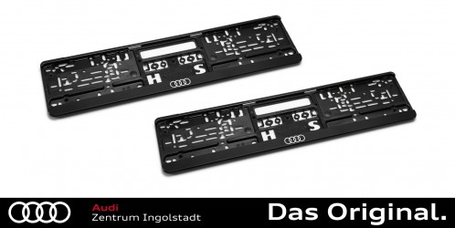 Original Audi Kennzeichenhalter / Nummernschildhalter Satz Vorne + Hinten, schwarz 3292100100 Original Audi Kennzeichenhalter / Nummernschildhalter Satz Vorne + Hinten, schwarz 3292100100