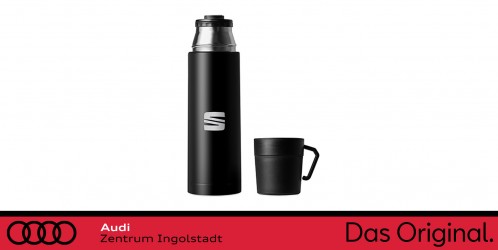 Original SEAT Thermosflasche mit Becher Schwarz 6H1069604 KBA Original SEAT Thermosflasche mit Becher Schwarz 6H1069604 KBA