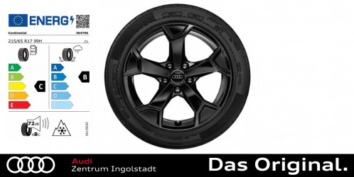 Original Audi Q3 Winterkomplettradsatz 5-Arm-Secare-Design 215/65 R 17 99H ContiWinterContact TS850P AO, 6,5x17 Original Audi Q3 Winterkomplettradsatz 5-Arm-Secare-Design 215/65 R 17 99H ContiWinterContact TS850P AO, 6,5x17