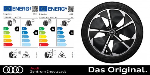 Original Audi Q4 Sportback e-tron / Q4 e-tron 21 Zoll Sommerkomplettradsatz 5-Arm-Rotor-Aero, schwarz, glanzgedreht Original Audi Q4 Sportback e-tron / Q4 e-tron 21 Zoll Sommerkomplettradsatz 5-Arm-Rotor-Aero, schwarz, glanzgedreht