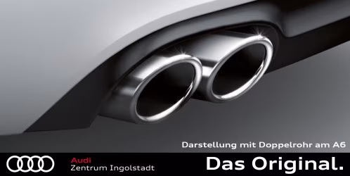 Original Audi A4 (8W) / A5 (F5) Sport-Endrohrblenden, silber verchromt, für Fahrzeuge mit Einzelendrohr links und rechts 8W0071762 Original Audi A4 (8W) / A5 (F5) Sport-Endrohrblenden, silber verchromt, für Fahrzeuge mit Einzelendrohr links und rechts 8W0071762