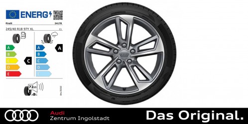 Original Audi A4 Avant / Limousine (8W) 18 Zoll Sommerkomplettradsatz im 5-Doppelspeichen-Design, kontrastgrau, teilpoliert 8 J x 18, 245/40 R 18 97Y XL Pirelli Cinturato P7 AO Original Audi A4 Avant / Limousine (8W) 18 Zoll Sommerkomplettradsatz im 5-Doppelspeichen-Design, kontrastgrau, teilpoliert 8 J x 18, 245/40 R 18 97Y XL Pirelli Cinturato P7 AO