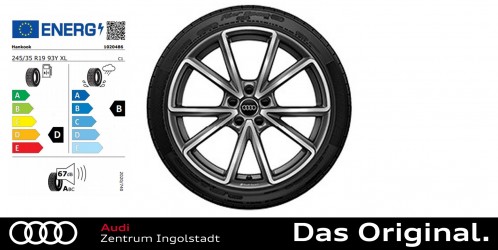 Original Audi A4/S4 Avant/Limousine (8W) 19 Zoll Sommerkomplettradsatz im 5-V-Speichen-Design Titanoptik matt, glanzgedreht 8,5 J x 19, 245/35 R 19 93Y XL Hankook Ventus S1 evo 2 RO1 Original Audi A4/S4 Avant/Limousine (8W) 19 Zoll Sommerkomplettradsatz im 5-V-Speichen-Design Titanoptik matt, glanzgedreht 8,5 J x 19, 245/35 R 19 93Y XL Hankook Ventus S1 evo 2 RO1