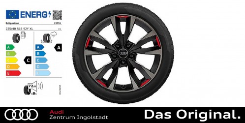 Original Audi A3 / S3 Sportback / Limousine (8Y) 18 Zoll Sommerkomplettradsatz 5-V-Speichen-Acumen 8,0Jx18 225/40 R18 92Y XL Bridgestone Turanza T005 AO Original Audi A3 / S3 Sportback / Limousine (8Y) 18 Zoll Sommerkomplettradsatz 5-V-Speichen-Acumen 8,0Jx18 225/40 R18 92Y XL Bridgestone Turanza T005 AO