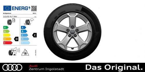 Original Audi Q2 Winterkomplettradsatz 5-Arm-Latus-Design 215/55 R 17 94V Bridgestone Blizzak LM001 AO, 7 J x 17 Original Audi Q2 Winterkomplettradsatz 5-Arm-Latus-Design 215/55 R 17 94V Bridgestone Blizzak LM001 AO, 7 J x 17