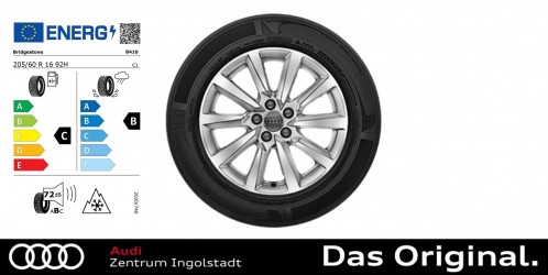 Original Audi A1 citycarver Winterkomplettradsatz 10-Speichen-Design 205/60 R 16 92H Bridgestone Blizzak LM001 AO, 6,5x16 Original Audi A1 citycarver Winterkomplettradsatz 10-Speichen-Design 205/60 R 16 92H Bridgestone Blizzak LM001 AO, 6,5x16