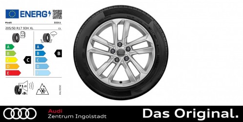 Original Audi A3 / S3 Sportback / Limousine (8Y) Winterkomplettradsatz 5-Parallelspeichen 205/50 R17 93H Pirelli Winter Sottozero 3 AO, 6,5x17 Original Audi A3 / S3 Sportback / Limousine (8Y) Winterkomplettradsatz 5-Parallelspeichen 205/50 R17 93H Pirelli Winter Sottozero 3 AO, 6,5x17
