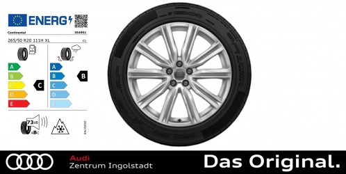 Original Audi Q8 / SQ8 20 Zoll Winterkomplettradsatz 5-V-Speichen-Design 265/50R20 111H ContiWinterContactTS850PAO, 8,5x20 Original Audi Q8 / SQ8 20 Zoll Winterkomplettradsatz 5-V-Speichen-Design 265/50R20 111H ContiWinterContactTS850PAO, 8,5x20