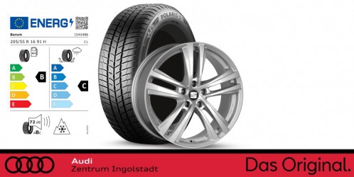 Original SEAT Leon (5KL) 16 Zoll Winterkomplettradsatz Abrera II silber 205/55 R16 91 H BARUM / POLARIS 6 Original SEAT Leon (5KL) 16 Zoll Winterkomplettradsatz Abrera II silber 205/55 R16 91 H BARUM / POLARIS 6