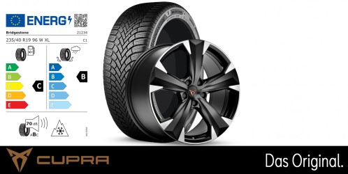 Original SEAT CUPRA Ateca 17 Zoll Winterkomplettradsatz Dynamic silber Bridgestone Blizzak 6 / 235/40 R19 96 W XL / 8,0J x 19 ET45 Original SEAT CUPRA Ateca 17 Zoll Winterkomplettradsatz Dynamic silber Bridgestone Blizzak 6 / 235/40 R19 96 W XL / 8,0J x 19 ET45