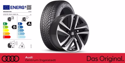 Original SEAT Tarraco 18 Zoll Winterkomplettradsatz Exclusive silber / schwarz Bridgestone Blizzak LM005 / 235/55 R18 104 H XL / 7,0J x 18 ET43 Original SEAT Tarraco 18 Zoll Winterkomplettradsatz Exclusive silber / schwarz Bridgestone Blizzak LM005 / 235/55 R18 104 H XL / 7,0J x 18 ET43