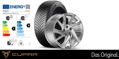 Original SEAT CUPRA Formentor 18 Zoll Winterkomplettradsatz Performance silber Original SEAT CUPRA Formentor 18 Zoll Winterkomplettradsatz Performance silber